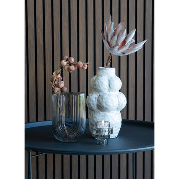 Vase U-form i smoked glas
