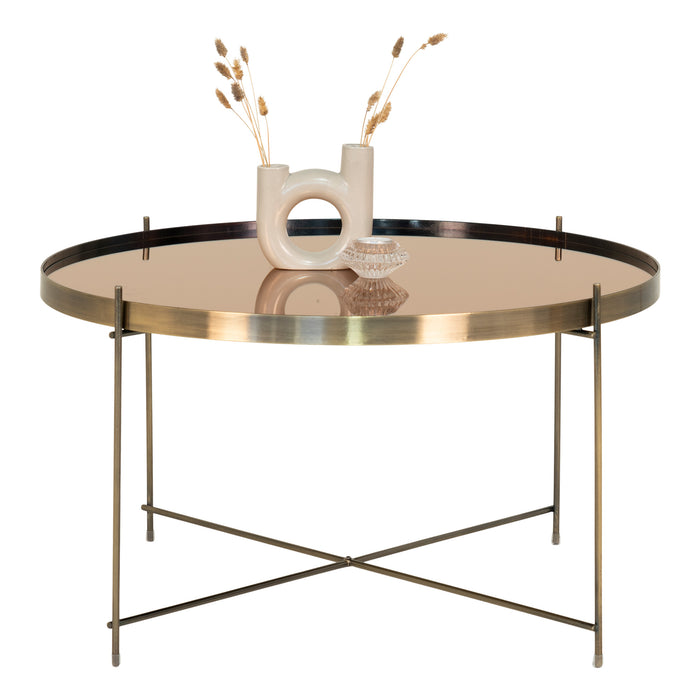 Venezia Sofabord i messing - Ø70 cm.