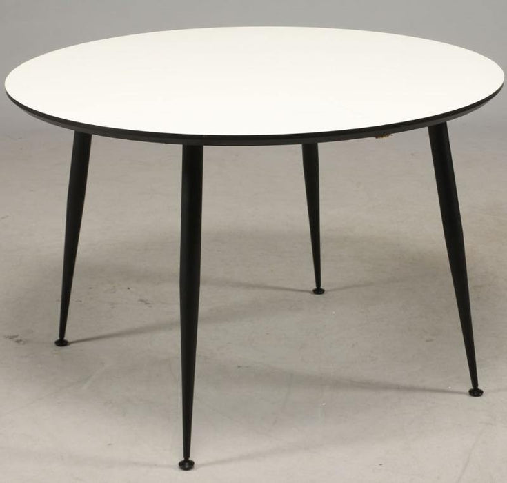 Spisebord, hvid laminat. sorte metal ben | HemmingsenInteriør