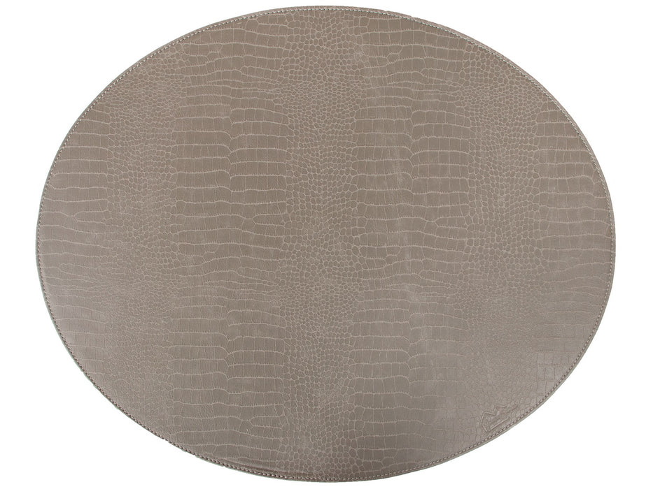 Oval dækkeserviet - grå slange mønster