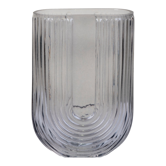 Vase U-form i smoked glas
