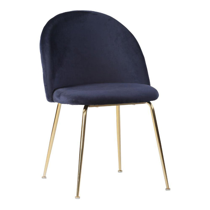 Geneve Spisebordsstole, 2 stk. Blå Velour. | HemmingsenInteriør