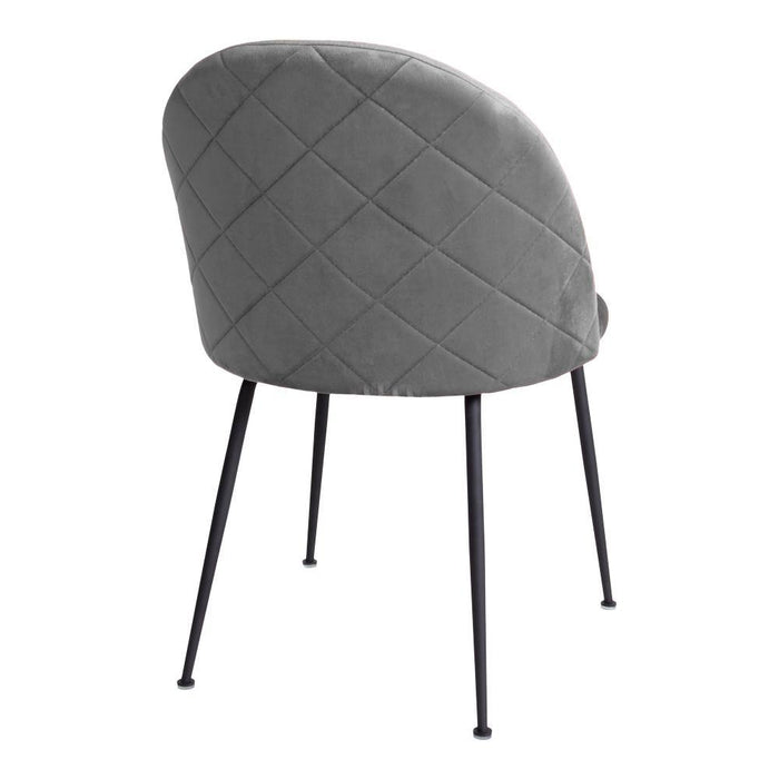 Geneve Spisebordsstole, 2 stk. Grå Velour | HemmingsenInteriør