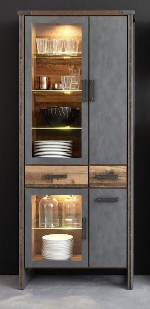 Prime Vitrine Skab, Old Wood