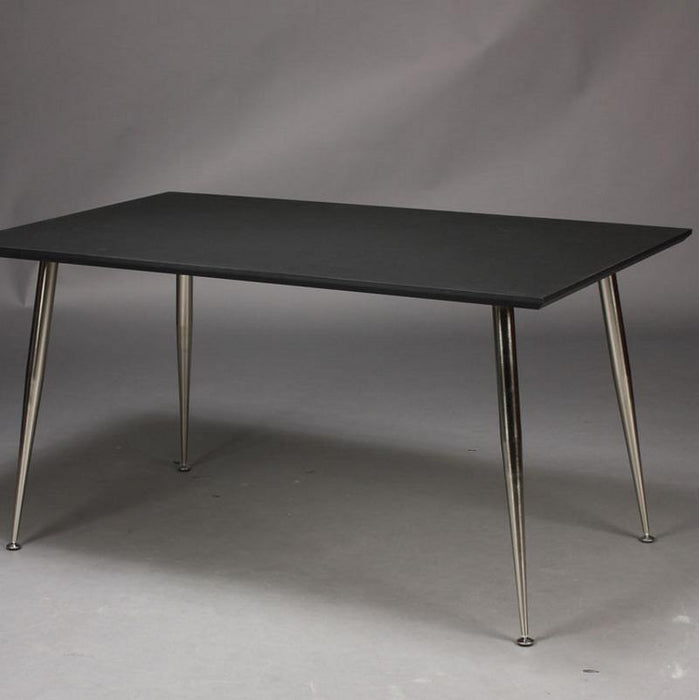 Spisebord, sort højtrykslaminat, metal ben. | HemmingsenInteriør